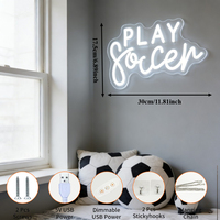 Neonawall – Vente en gros de néons LED USB personnalisés à thème football, intensité réglable, multi-fixations pour bar, salle de jeux, fête, anniversaire, décoration, cadeaux