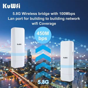 KuWFi Outdoor Cpe 3km 5.8ghz Pont Wifi longue portée <span class=keywords><strong>Point</strong></span> d'accès <span class=keywords><strong>450mbps</strong></span> <span class=keywords><strong>Point</strong></span> à <span class=keywords><strong>Point</strong></span> Pont sans fil pour caméra Ip - Product Image 5
