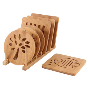 Fabricante creativo de manteles individuales para hoteles y hogares, manteles individuales de bambú engrosado para ollas, cuencos, platos y tazas, manteles individuales redondos para mesa de comedor resistentes al calor. - Product Image 1