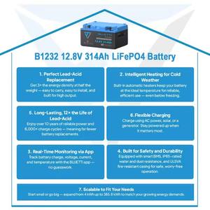 Für B1232 LiFePO4-Akku Smart BMS IP65 Wasserdicht /CE-Zertifiziert Sicher Eingebauter Heizer für Kaltes Wetter 128V 314Ah 6000-Zyklen - Product Image 5