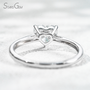 Anillo Solitario Starsgem de Oro Blanco de 10k con Diamante Cultivado en Laboratorio de 1CT con Corte Corazón - Product Image 4
