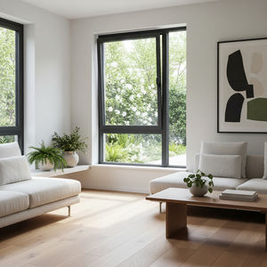 Fenêtre en aluminium moderne à ouverture basculante et à rotation : cadre fin, double vitrage en verre trempé, écoénergétique, vue panoramique - Product Image 1