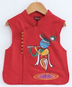 Conjunto de Kurta y Pijama para Niños con Chaqueta Estampada Floral, Traje Tradicional Infantil (6 Meses - 14 Años) - Product Image 3