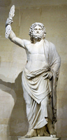Sculptures de statue d'hercule zeus humain en marbre naturel
