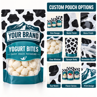 Sachet d'emballage personnalisé pour bonbons, sacs en plastique avec fermeture éclair et fenêtre transparente, pochette de qualité alimentaire pour biscuits