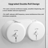 Distributeur de papier toilette mural commercial antivol à double rouleau en plastique avec étagère de rangement pour téléphone – Vente en gros
