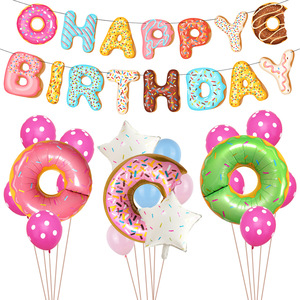 Set de Globos de Aluminio para Cumpleaños Infantiles, Diseño de Helados, Donuts y Dulces de Verano, Set de Globos para Adultos - Product Image 2