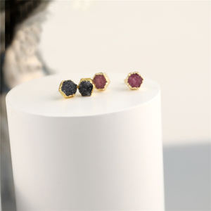 Boucles <span class=keywords><strong>d</strong></span>'oreilles arc-en-ciel naturelles Druzy géode Agates irrégulières puces perles boucles <span class=keywords><strong>d</strong></span>'oreilles femmes Agates pierre boucles <span class=keywords><strong>d</strong></span>'oreilles bijoux Dropshipping - Product Image 3