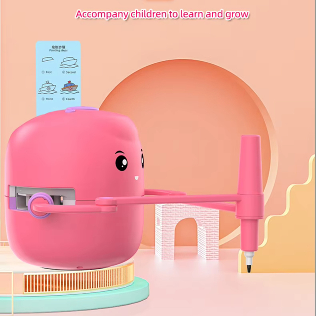 Kids Educational Drawing Robot Toys Creative Painting Set Early Learning Plastic Rechargeable