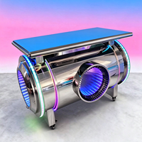 Table de DJ lumineuse à LED personnalisable avec logo, pour discothèques et bars, avec roues amovibles, comptoir coloré et tendance, OEM ODM
