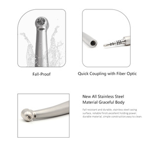 YAYIDA Pieza de mano dental de acero inoxidable con fibra óptica, 4/6 orificios, acoplamiento rápido, alta velocidad para uso odontológico - Product Image 1