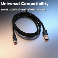 Cable de Carga Rápida USB Tipo-C de Nailon Trenzado de Alta Calidad, 6A, con Conductor de Cobre Puro para Teléfono Móvil, Computadora y Auriculares