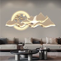 Peinture murale LED lumineuse en acrylique de style chinois moderne et luxueux, avec support écologique, pour la décoration du salon