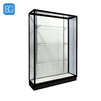 Elegante Glas vitrine Schwarzer Rahmen LED-Leuchten Mehrere Regale Einzelhandel vitrine
