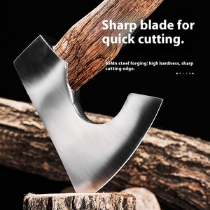 Rìu đa năng công nghiệp, dùng ngoài trời, cán gỗ sợi thủy tinh, đầu rìu thép, dùng để cắt - Product Image 2