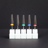 Brocas de carburo de tungsteno cónicas para taladro de uñas, accesorios de corte cruzado súper largos personalizados para pulido eléctrico