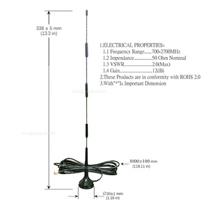 ZXSignal全向4G LTE车载天线GSM 3G LTE 4g带磁性底座的鞭状天线 - Product Image 2