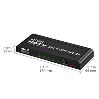 Répartiteur HD 1x4 4K*2K HDTV 1 entrée 4 sorties 1 ordinateur 4 moniteurs Répartiteurs pour TV Ordinateur Équipement audio et vidéo
