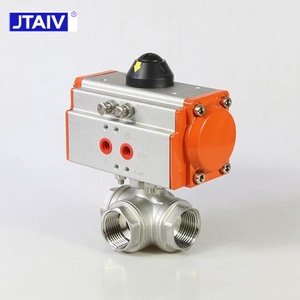 Venta de Fábrica: Válvula de Bola Neumática de Tres Vías de Flujo Completo Roscada de Doble Acción de Alta Calidad - Product Image 5