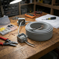 Câble JIS C 3342 VVF 1,6 mm 2 conducteurs en cuivre massif 600 V, fil électrique plat isolé en PVC pour le marché japonais, câblage intérieur, câble VA