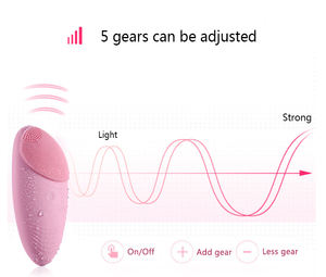 Waterproof Washing <b>Mini</b> Electric Silicone Face Massage Face Cleansing Brush Sonic <b>Vibration</b> Deep Pore Cleaner Tools - Product Image 3