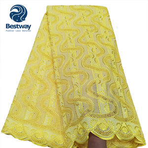 Bestway – tissu coréen 100% coton brodé en dentelle suisse - Product Image 4