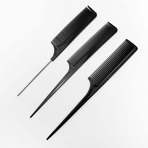 Kit de peignes en plastique résistants à la chaleur, professionnels, durables et personnalisés, pour femmes et hommes, fournitures de barbier, salon, ensemble de 10 peignes - Product Image 4