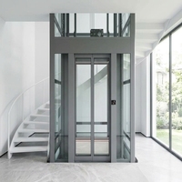 Ascenseur résidentiel extérieur moderne pour maison, cabine en verre trempé à traction, porte en acier, pour manoirs de 2 à 7 étages, 400 kg, certifié CE