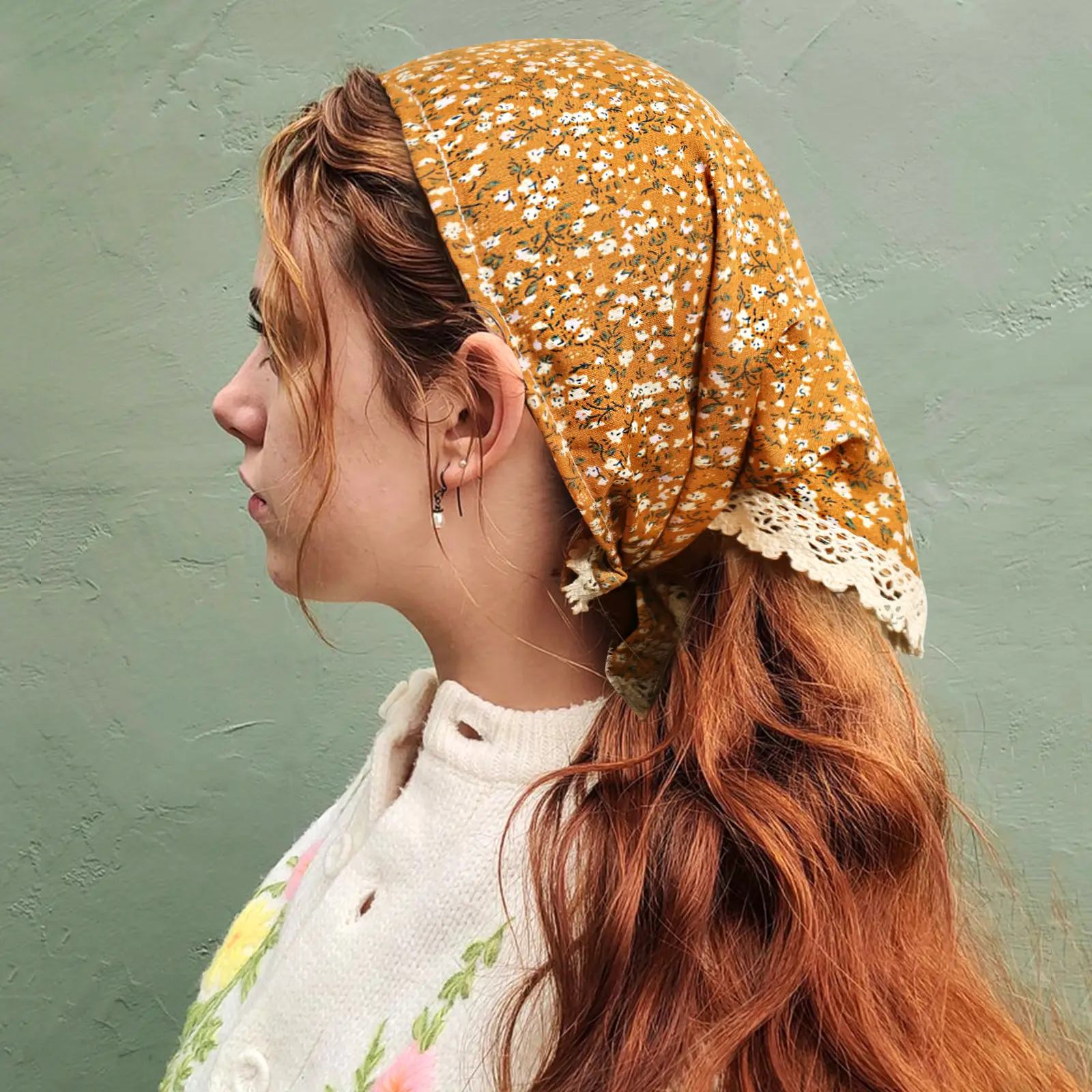 두건 머리띠 쉬폰 스카프 머리띠-머리 두건 꽃 머리 스카프 인쇄 머리 스카프 여성용 스카프