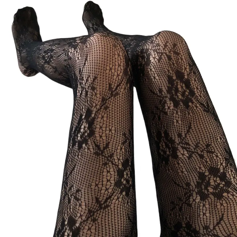 Liu Ming Fashion Women Sexy Fishnet Tights Transparent Logo Pattern Thin Tights Pantyhose Stockings