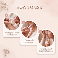 Parfum Roll-on Personnalisé pour Femme 15ml, Parfum Fruité Fraise Vanille, Huile Aromatique Texture Bébé, Anti-fuite