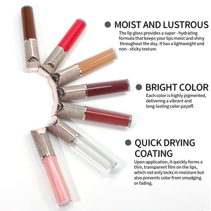 Cosmétiques Maquillage Gloss à lèvres longue tenue Vegan Haute qualité Haute pigmentation Paillettes Gloss nude Brillant Gloss à lèvres diamant - Product Image 2