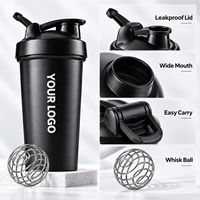 Bouteille shaker en plastique pour protéines, personnalisable avec logo, pour gym, fitness, sport, avec boule mélangeuse