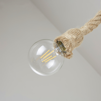 Basit Tarz DIY Demir Kenevir Halat Rustik LED Duvar Lambası CE Sertifikalı
