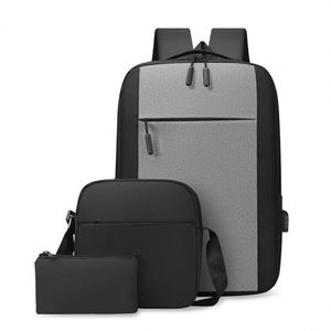 OEM Fashion Durable 3-Piece Oxford Laptop Backpack Set USB Password <b>Lock</b> Anti-Theft 20-39L Capacity Unisex Travel Backpack - Product Image 1