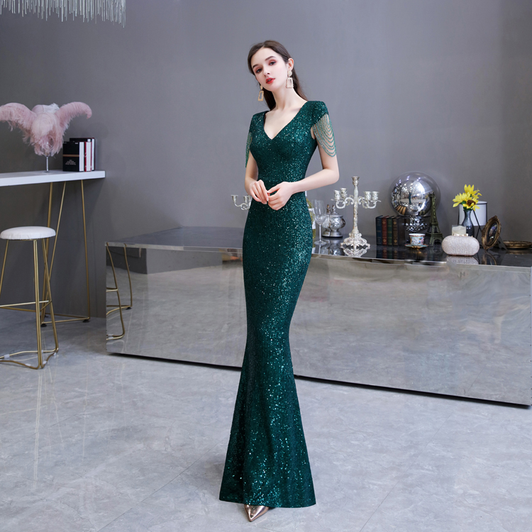 dark green floor length dress A-Line Long Satin Dark Green Prom Dress with Split PSK406 US6 / Custom Color main image 0