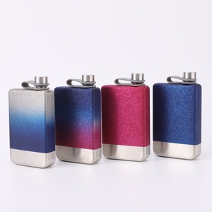 Nouvelle gourde à whisky carrée plate portable en acier inoxydable 304 de 9 oz, épaissie, anti-fuite et écologique, accessoires pour spiritueux de mariage - Product Image 1