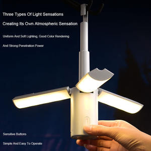 Lanterne de <span class=keywords><strong>camping</strong></span> LED pliable multifonctionnelle, étanche, rechargeable par USB C, lumière de tente, corps en ABS, accessoires intérieurs de voiture - Product Image 3