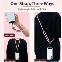 Cordon de téléphone 3-en-1 en nylon tressé – Sangle bandoulière, tour de cou et dragonne, corde robuste de 7 mm avec clip métallique pour usage extérieur et quotidien
