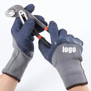 Gants <span class=keywords><strong>de</strong></span> sécurité en caoutchouc Terry enduits <span class=keywords><strong>de</strong></span> latex antidérapants avec doublure en coton pour la construction et l'entrepôt (vente en gros) - Product Image 4