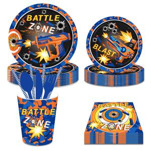 Huancai - Juego <span class=keywords><strong>de</strong></span> Vajilla Desechable <span class=keywords><strong>de</strong></span> Papel para Fiestas <span class=keywords><strong>de</strong></span> Dardos, Platos, Vasos y Servilletas con Diseño <span class=keywords><strong>de</strong></span> Zona <span class=keywords><strong>de</strong></span> Batalla, para Decoración <span class=keywords><strong>de</strong></span> Fiestas <span class=keywords><strong>de</strong></span> Cumpleaños Infantiles - Product Image 2