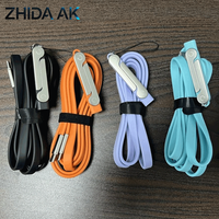 Kabel Tipe-C Desain Baru Tren 2026, Kabel Silikon Pipih 240W 6A, Holder Pengisian Daya 2in1, Logo Kustom, iPhone Android OEM