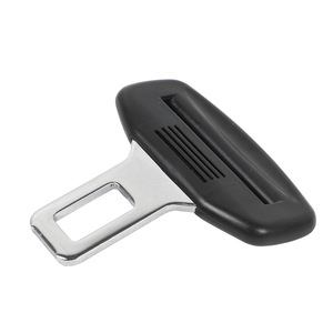 Car Seat Belt Buckle Universal Curved Type Black Plastic Safety Belts Accessory 2.1cm Point Type - Product Image 1