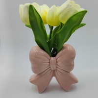 Mignon petit vase en céramique rouge avec nœud papillon conception livraison directe Vase en porcelaine décor à la maison en porcelaine