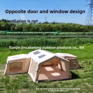 Tente de camping OULUO 4 personnes double couche en coton TC 3*2.1*2.1 2000-3000mm imperméable toutes <span class=keywords><strong>saisons</strong></span> protection UV épaissie - Product Image 4