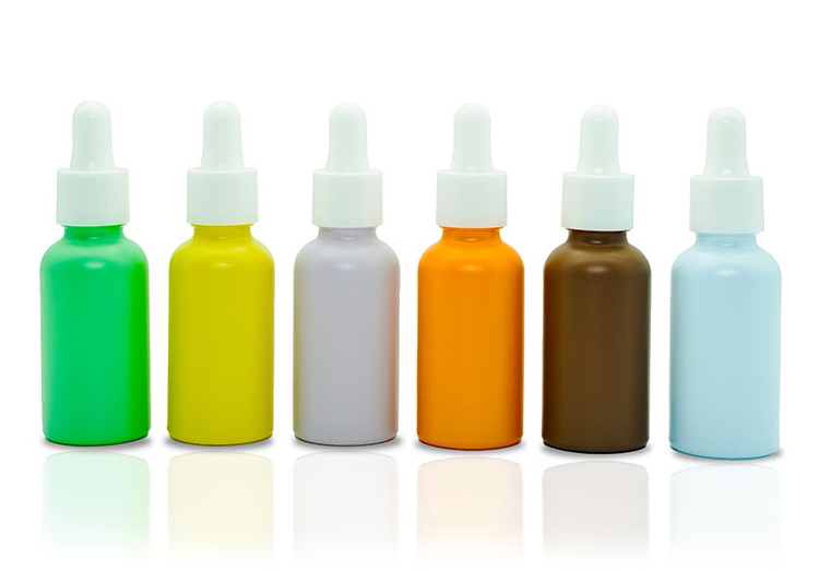 Frosted Cosmetic Essential Oil Dropper Bottles With Pipette 30ml