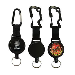 Porte-badge rétractable multifonction en fil d'acier avec logo personnalisé, mousqueton robuste anti-perte pour activités de plein air et porte-carte d'identité de travail - Product Image 1