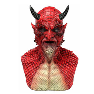 Maschera in lattice di demone zombie a grandezza naturale con petto integrato, maschera <span class=keywords><strong>horror</strong></span> integrale per Halloween, cosplay, casa stregata, costume, oggetto di scena per feste - Product Image 1