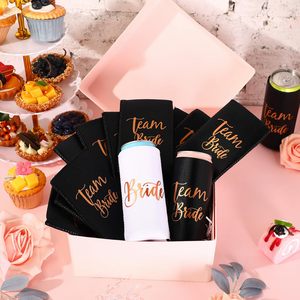 Mangas enfriadoras delgadas para deshierbe para fiesta nupcial Novia Can Koozies Mangas delgadas para despedida de soltera Favor Despedida de soltera - Product Image 6