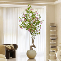 Plantes artificielles Myrte, simulation de grandes feuilles vertes, plante en plastique en pot, décoration de paysage, décoration de la maison, bonsaï